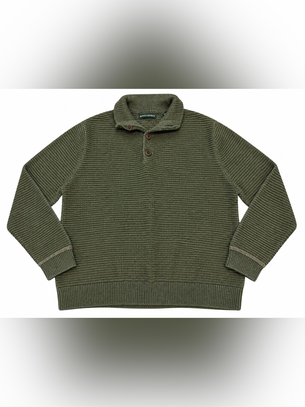 G.H. Bass & Co Men’s XL Olive Green Waffle Knit Rugged Heritage Sweater Pullover